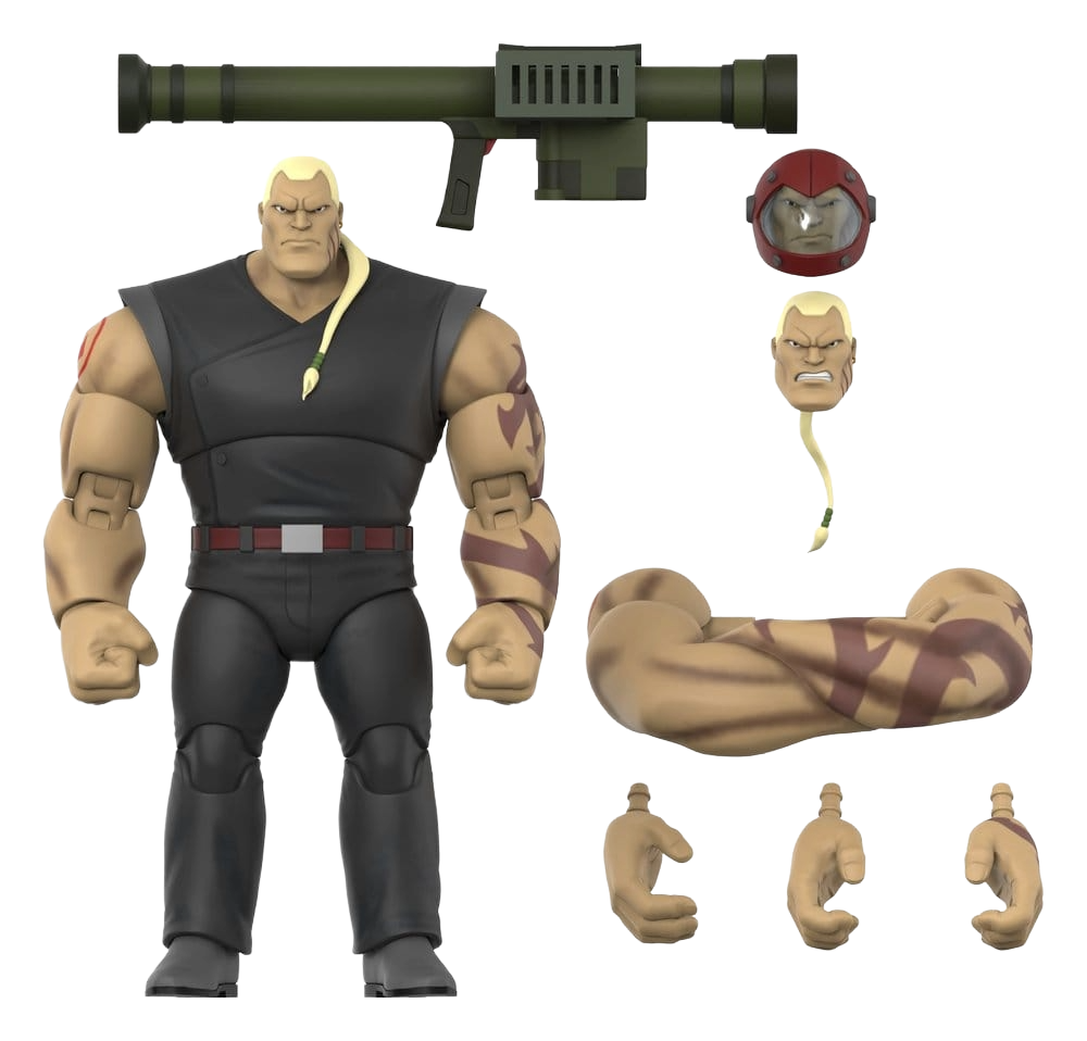 Figurine Teenage Mutant Ninja Turtles ULTIMATES! Hun de Super7, personnage détaillé avec accessoires, pose dynamique.