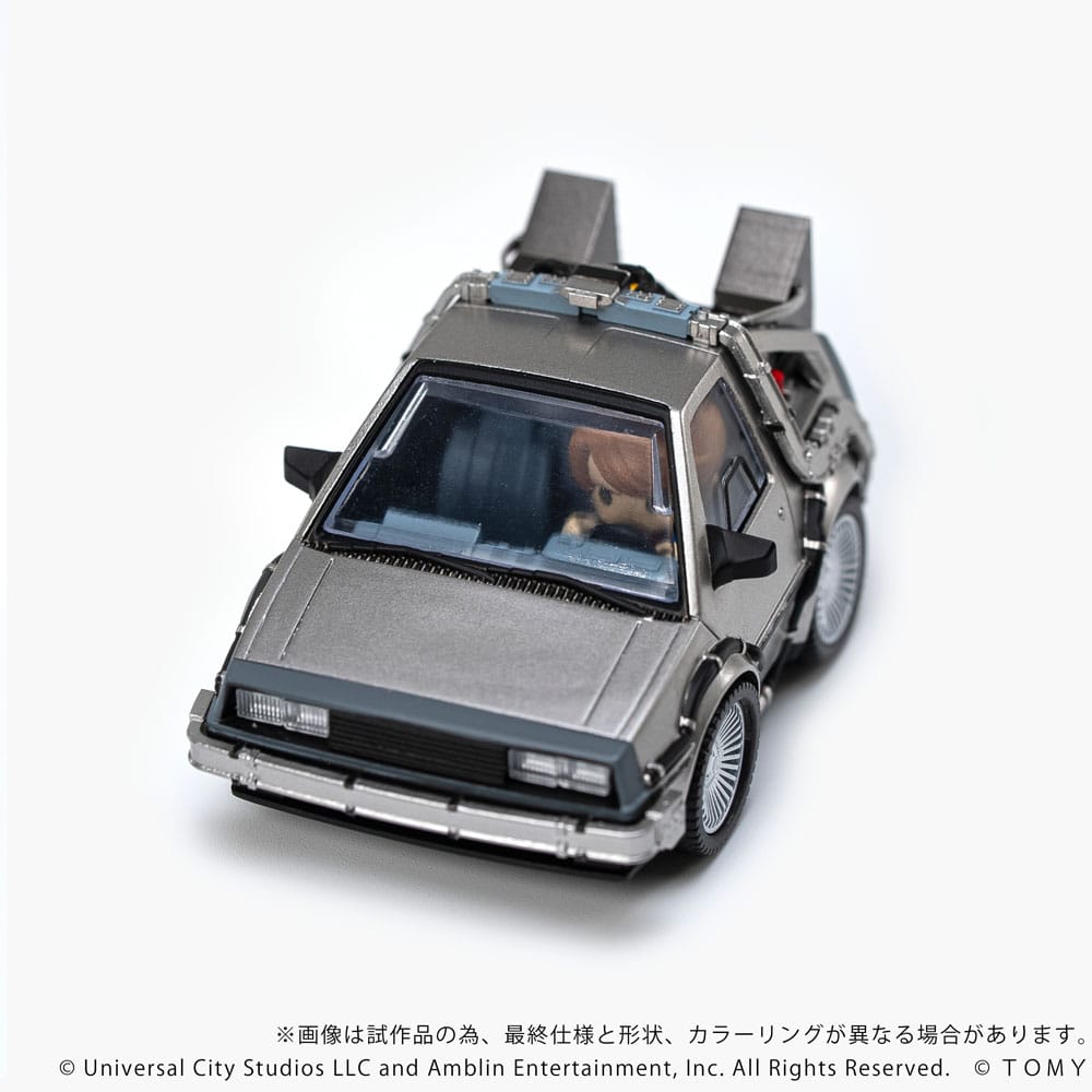 Retour vers le futur véhicule avec minifigurines Q-Village Time Machine 9 cm - Toys Legacy Collection