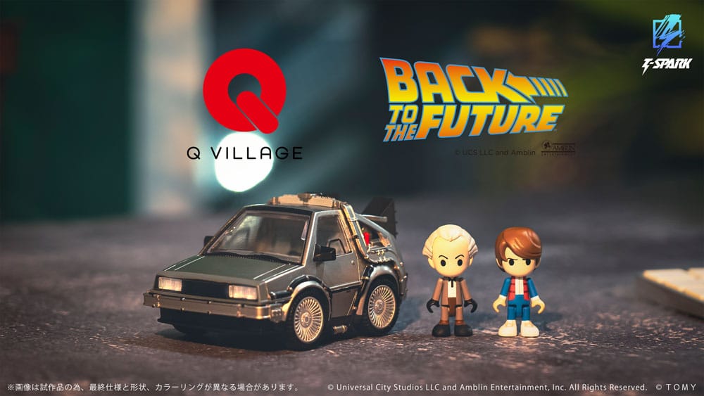 Retour vers le futur véhicule avec minifigurines Q-Village Time Machine 9 cm - Toys Legacy Collection