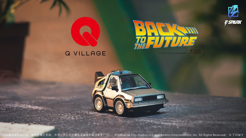 Retour vers le futur véhicule avec minifigurines Q-Village Time Machine 9 cm - Toys Legacy Collection