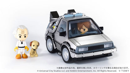 Retour vers le futur véhicules avec minifigurines Q-Village Time Machine Deluxe Set 9 cm - Toys Legacy Collection